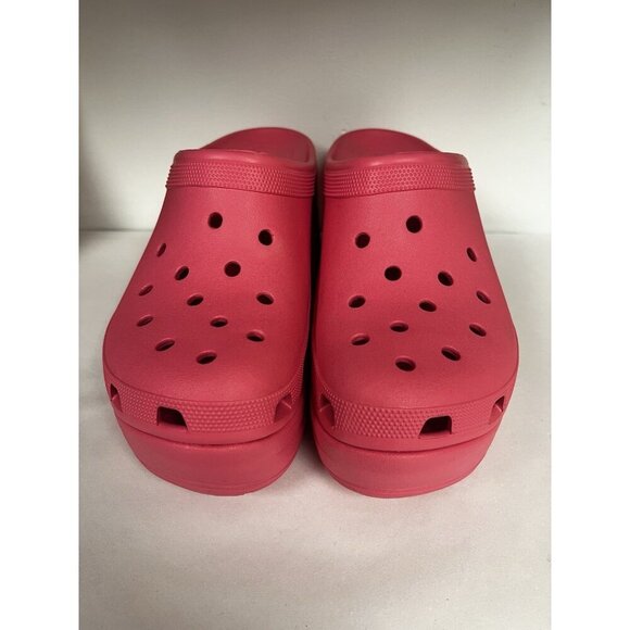 Crocs Siren Clog Womens Size 12 High Heeled Platform Hyper Pink New - Picture 3 of 8